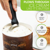 Moonval Ice Cream Scoop, Heavy-Duty Metal Scooper for Ice Cream, Cookie Dough & Frozen Desserts