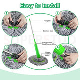 Moonval Self-Squeezing Spin Mop with Microfiber Head, Hands-Free Floor Cleaning System