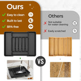 Moonval Expandable Silverware Organizer, Adjustable BPA-Free Cutlery & Utensil Drawer Organizer