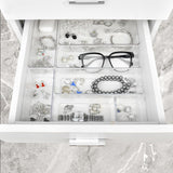Moonval Clear Drawer Organizer Set, Plastic Storage Trays for Kitchen, Bathroom & Office