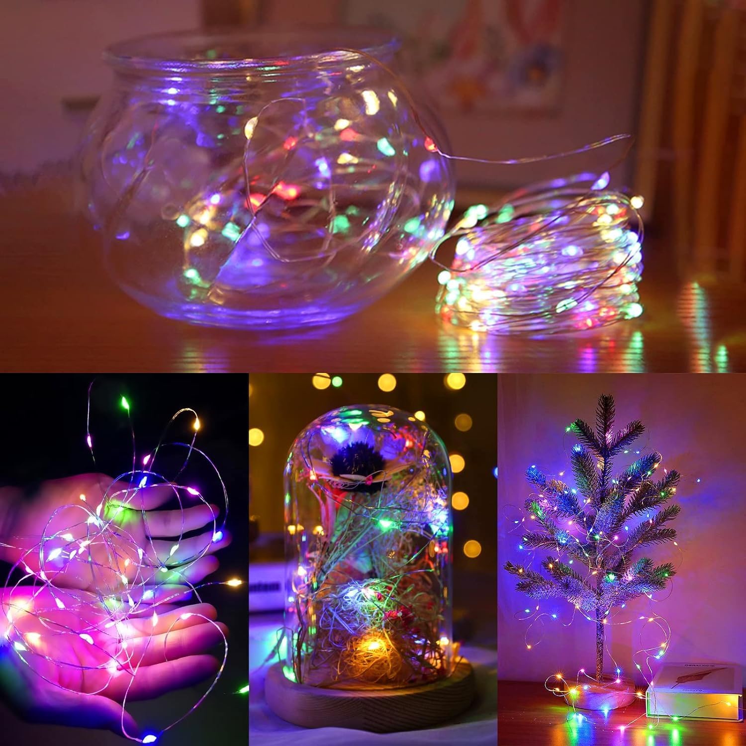 Moonval Fairy String Lights, 100 LED 40 ft Plug-In Twinkle Lights with Remote & Timer, Multicolor