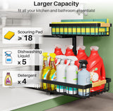Moonval Under Sink Organizer, 2-Tier Sliding Cabinet Storage Shelf for Kitchen, Bathroom & Pantry