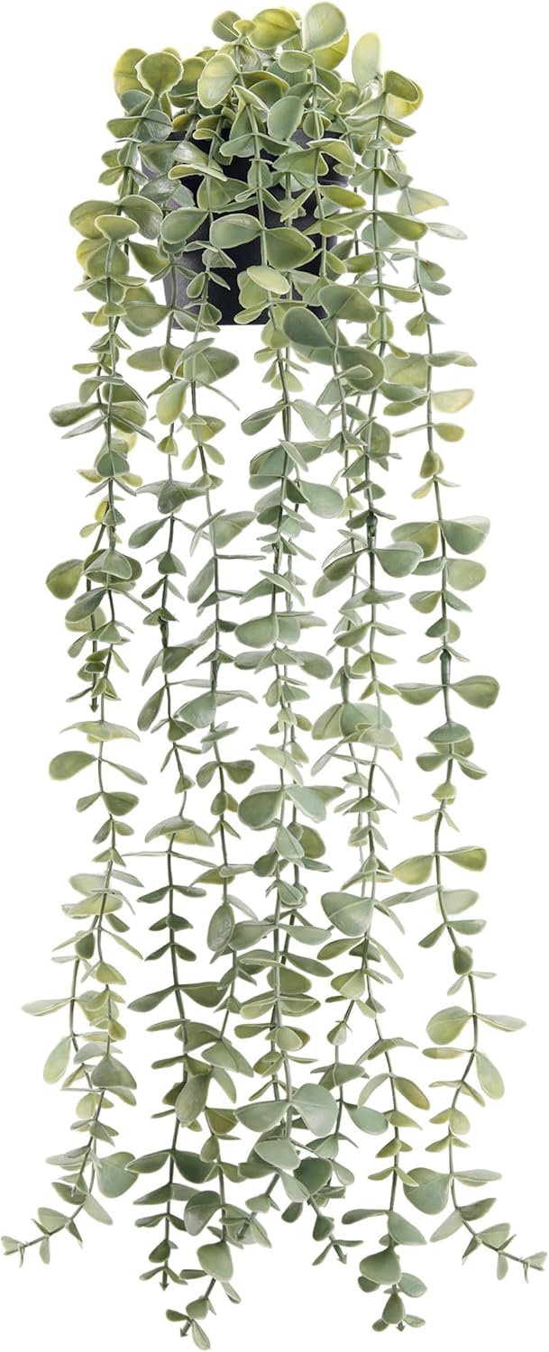 Moonval Artificial Hanging Plant, Faux Greenery for Bathroom, Wall Shelf & Home Decor