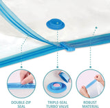 Moonval Vacuum Storage Bags with Electric Pump, 2-Pack Space Saving Compression Bags 50x70cm