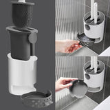 Moonval Silicone Toilet Brush Set, 2-in-1 Wall-Mounted Toilet Brush with Quick-Dry Holder