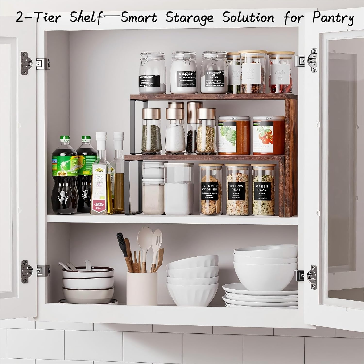 Moonval Countertop Organizer, Stackable Corner Spice Rack Shelf for Kitchen, Pantry & Coffee Station