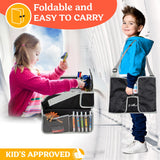 Moonval Kids Travel Tray, Car Seat Activity Lap Desk with Storage Pockets, Activity Sheets & Pens
