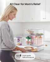 Moonval Stackable Storage Drawers, 5-Pack Clear Plastic Organizer Bins for Kitchen, Bathroom & Pantry