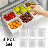 Moonval Refrigerator Organizer Bins, Open-Front Fridge & Pantry Containers, 6-Pack