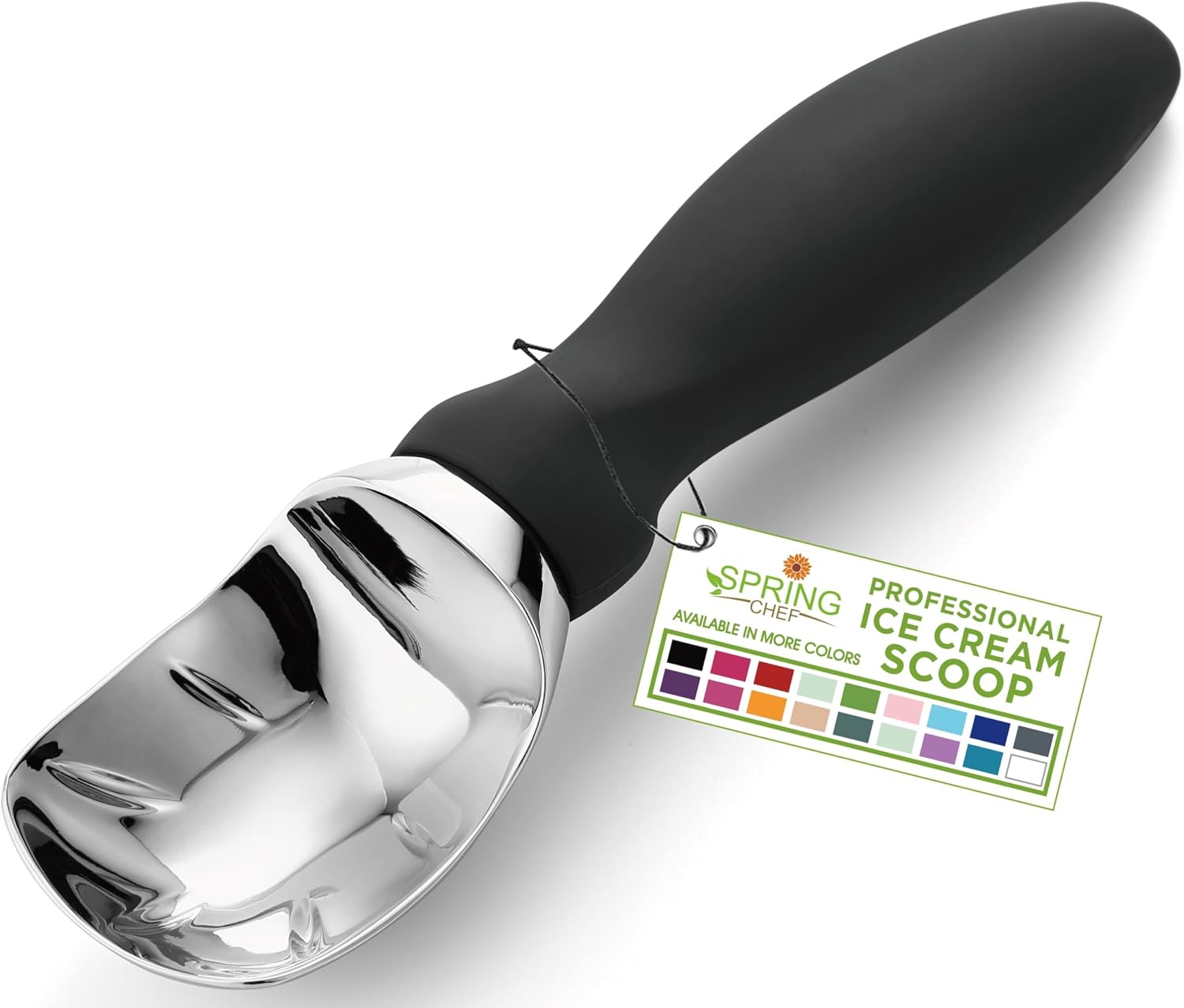 Moonval Ice Cream Scoop, Heavy-Duty Metal Scooper for Ice Cream, Cookie Dough & Frozen Desserts