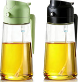 Moonval Oil Sprayer Set, 2-Pack 2-in-1 Oil Mister & Dispenser Bottles for Cooking, Air Fryer & BBQ