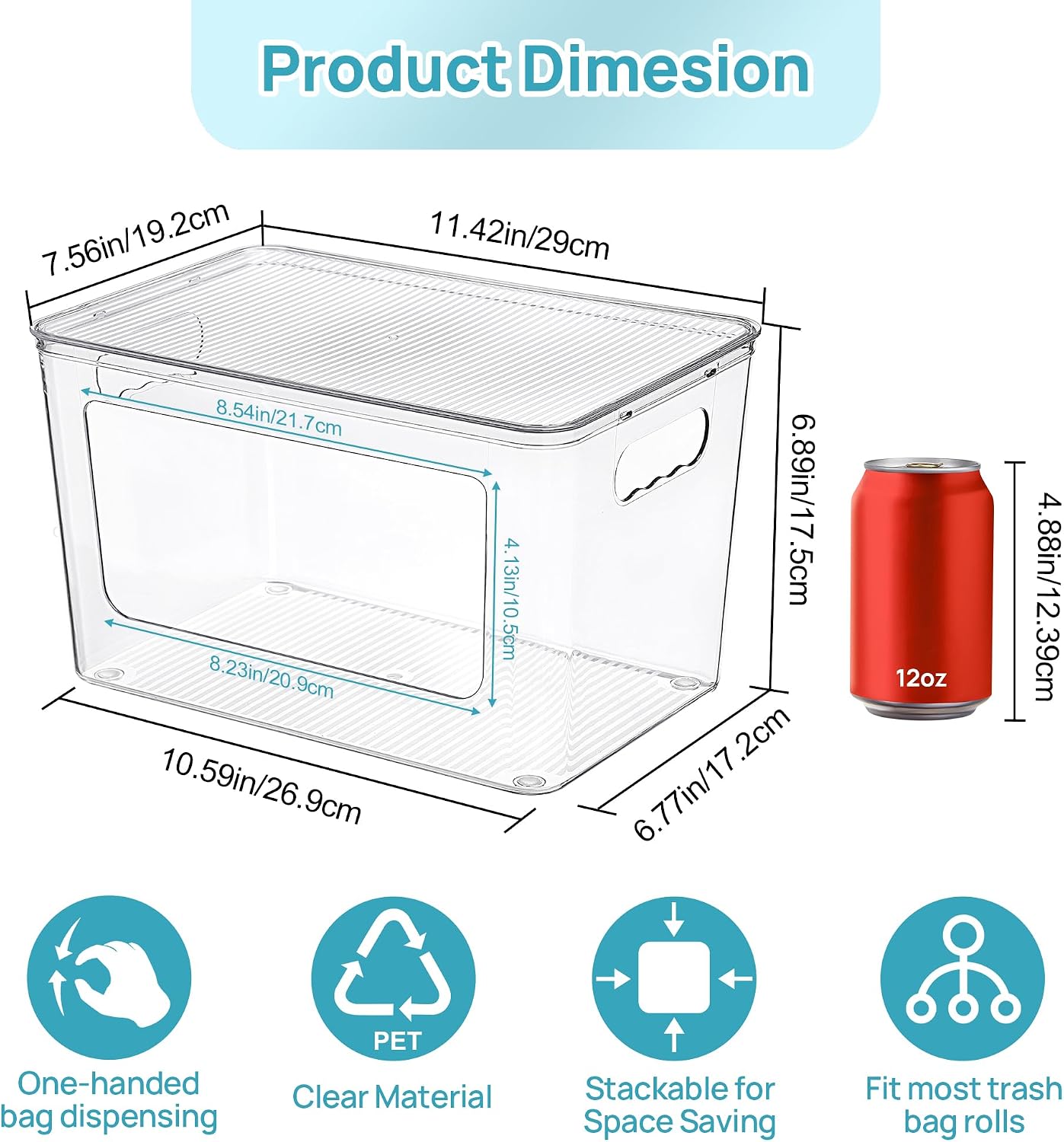 Moonval Plastic Storage Bins, 6-Pack 32 Qt Clear Stackable Containers with Lids for Home Organization