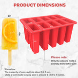 Moonval Silicone Popsicle Molds, 10-Cavity Ice Pop Maker Set with Sticks, Bags & Accessories