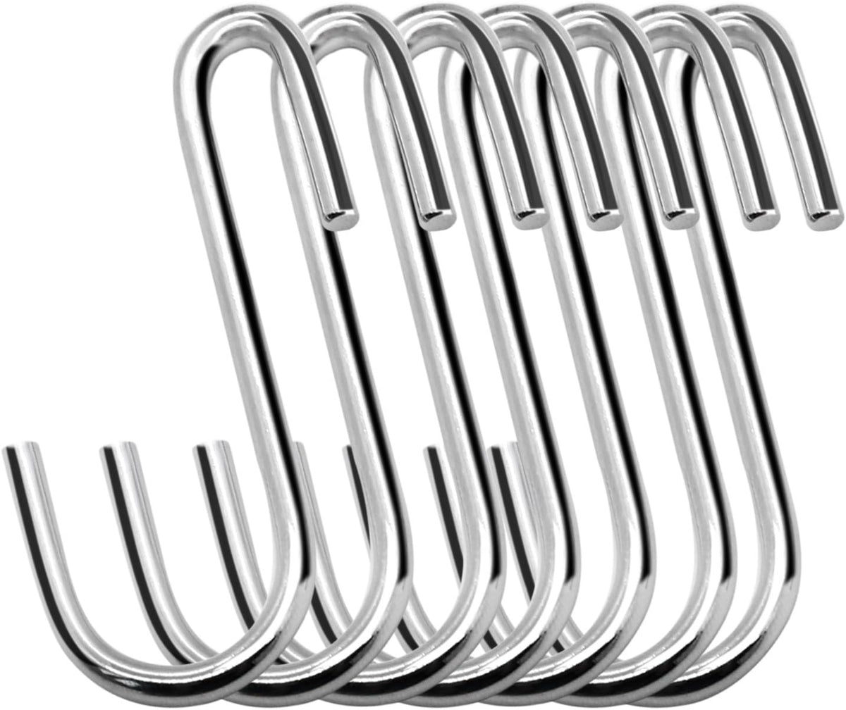 Moonval Heavy-Duty S Hooks, Metal Hanging Hooks for Kitchen, Closet & Garage