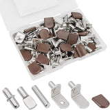Moonval Shelf Pins Kit, 104-Piece Nickel-Plated Shelf Support Pegs Set for Cabinets & Bookshelves