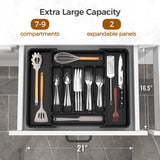 Moonval Expandable Silverware Organizer, Adjustable BPA-Free Cutlery & Utensil Drawer Organizer