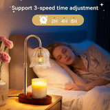 Moonval Candle Warmer Lamp, Height-Adjustable Dimmable Wax Warmer with Timer for Jar Candles