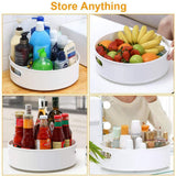 Moonval 360° Rotating Organizer Tray, Space-Saving Lazy Susan for Pantry and Fridge