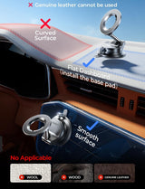 Moonval MagSafe Car Phone Mount, Magnetic Suction Cup Holder with 360° Adjustable Viewing Angle