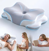 Moonval Memory Foam Bed Pillow, Ergonomic Contour Cooling Pillow for Side, Back & Stomach Sleepers