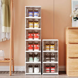 Moonval X-Large Shoe Storage Boxes, 6-Pack Stackable Foldable Organizer with Clear Doors