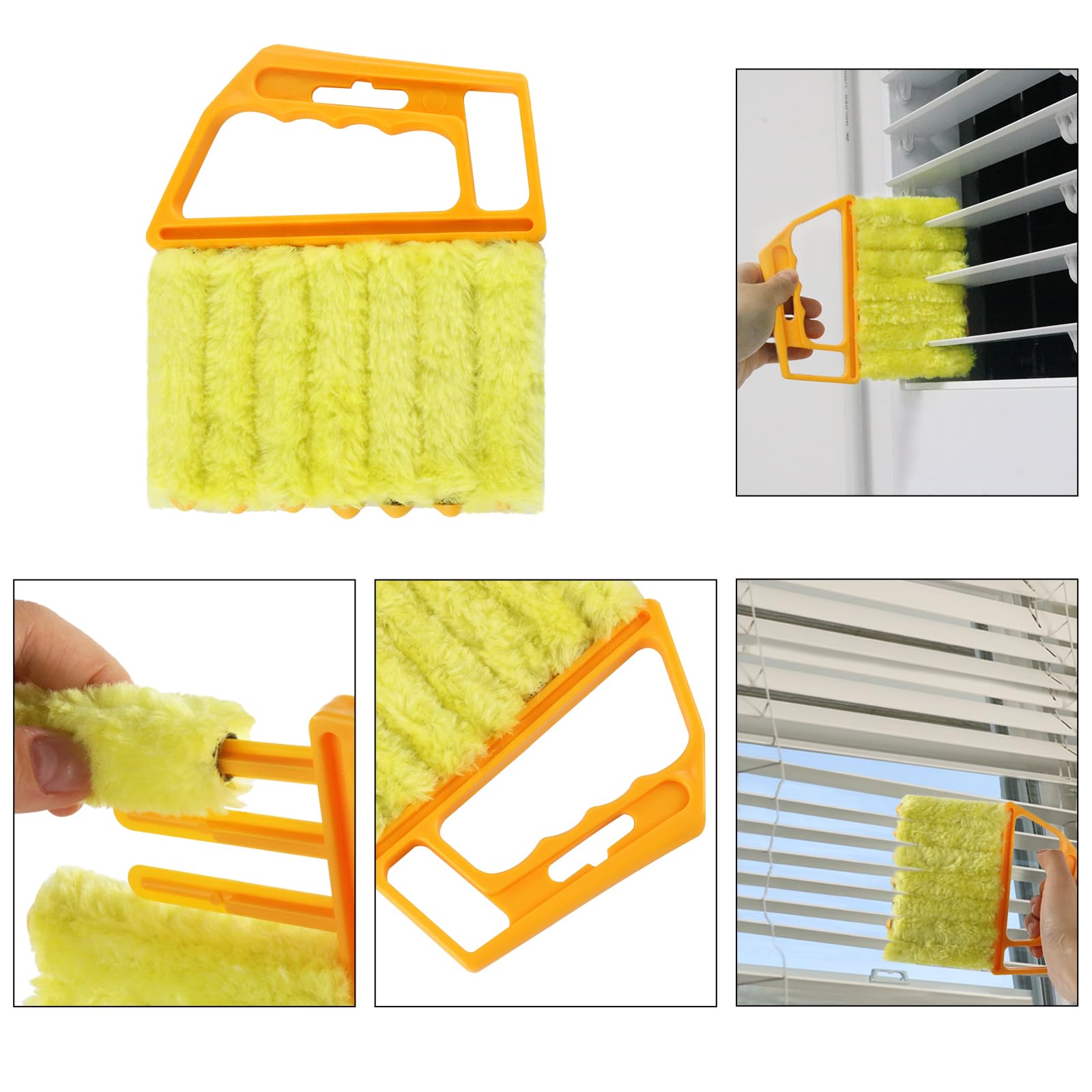 Moonval 7-Slat Cleaning Brush, Microfiber Duster for Blinds, Window Rails & Air Vents