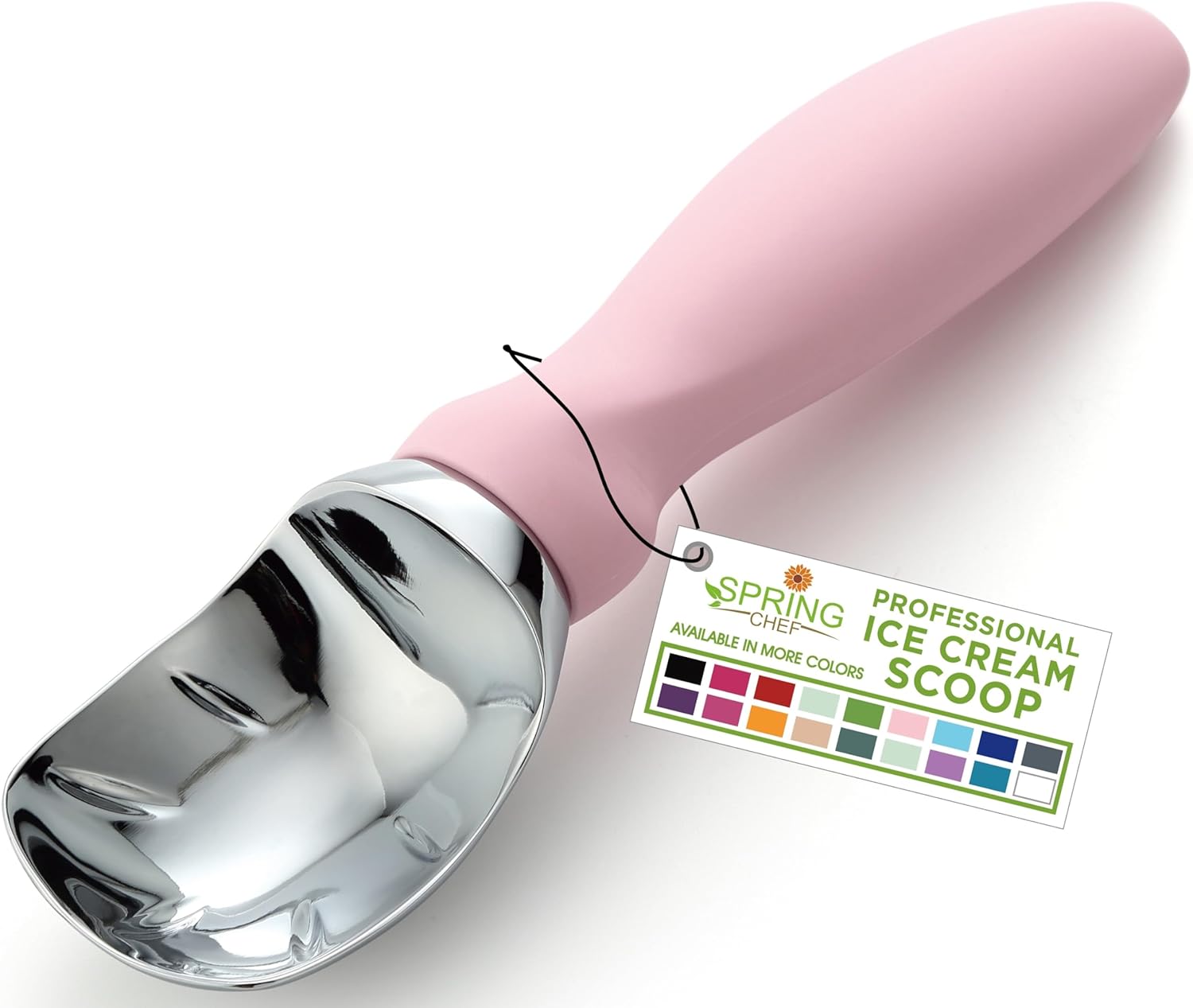 Moonval Ice Cream Scoop, Heavy-Duty Metal Scooper for Ice Cream, Cookie Dough & Frozen Desserts