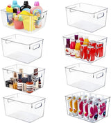 Moonval Clear Storage Bins, 8-Pack Stackable Pantry Organizers for Kitchen, Cabinets & Home Storage