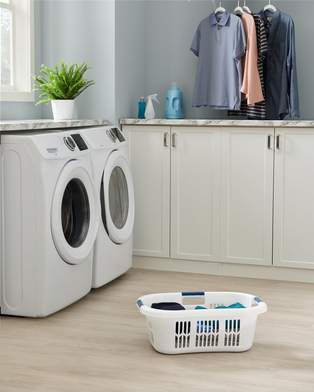 Moonval Laundry Basket, 1.5-Bushel Stackable Hamper with Easy-Carry Handles for Laundry & Storage
