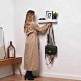 Moonval Wall Mounted Coat Rack, Steel Shelf with 5 Heavy-Duty Hooks for Entryway, Hallway & Bedroom