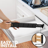 Moonval Bamboo Drawer Dividers, Adjustable Organizers with Inserts & Labels for Kitchen & Dressers