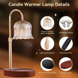 Moonval Candle Warmer Lamp, Height-Adjustable Dimmable Wax Warmer with Timer for Jar Candles