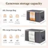 Moonval Clothes Storage Bags, Foldable Storage Bins with Clear Window & Reinforced Handles