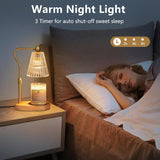 Moonval Candle Warmer Lamp, Height-Adjustable Dimmable Wax Warmer with Timer for Jar Candles