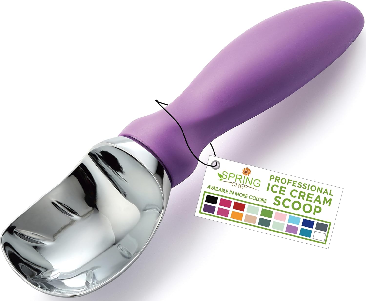Moonval Ice Cream Scoop, Heavy-Duty Metal Scooper for Ice Cream, Cookie Dough & Frozen Desserts