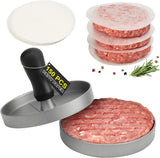 Moonval Burger Press Set, Aluminum Hamburger Patty Maker with 150 Non-Stick Patty Papers