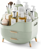 Moonval Makeup Organizer, Large Cosmetic Storage Case with Drawers & Handle for Vanity & Bathroom