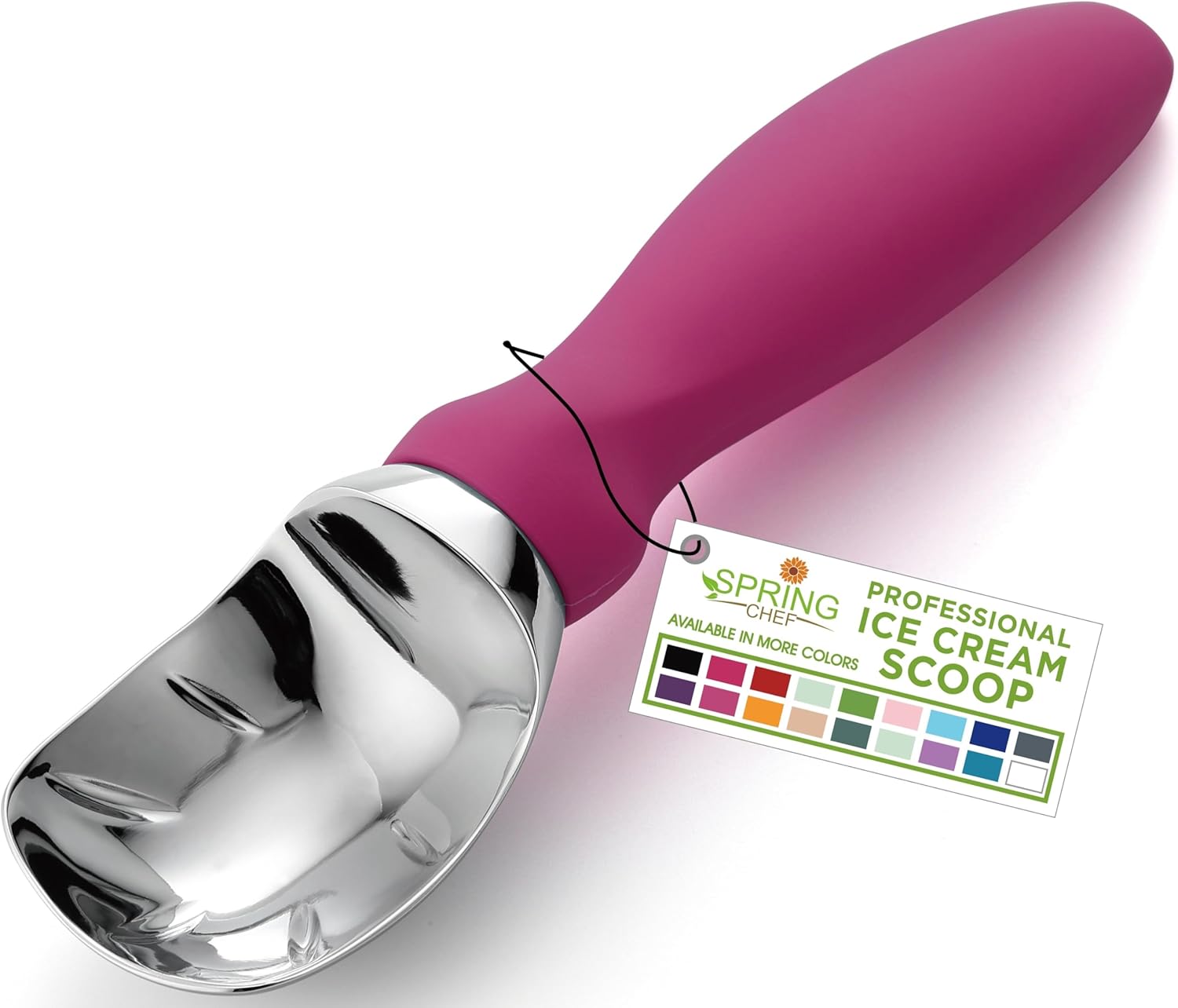 Moonval Ice Cream Scoop, Heavy-Duty Metal Scooper for Ice Cream, Cookie Dough & Frozen Desserts