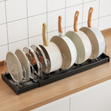 Moonval Pots & Pans Organizer, Expandable Lid & Cookware Rack with 9 Adjustable Dividers