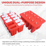 Moonval Silicone Popsicle Molds, 10-Cavity Ice Pop Maker Set with Sticks, Bags & Accessories