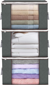 Moonval Storage Bags, Foldable Closet Organizers with Reinforced Handles for Bedding & Clothing