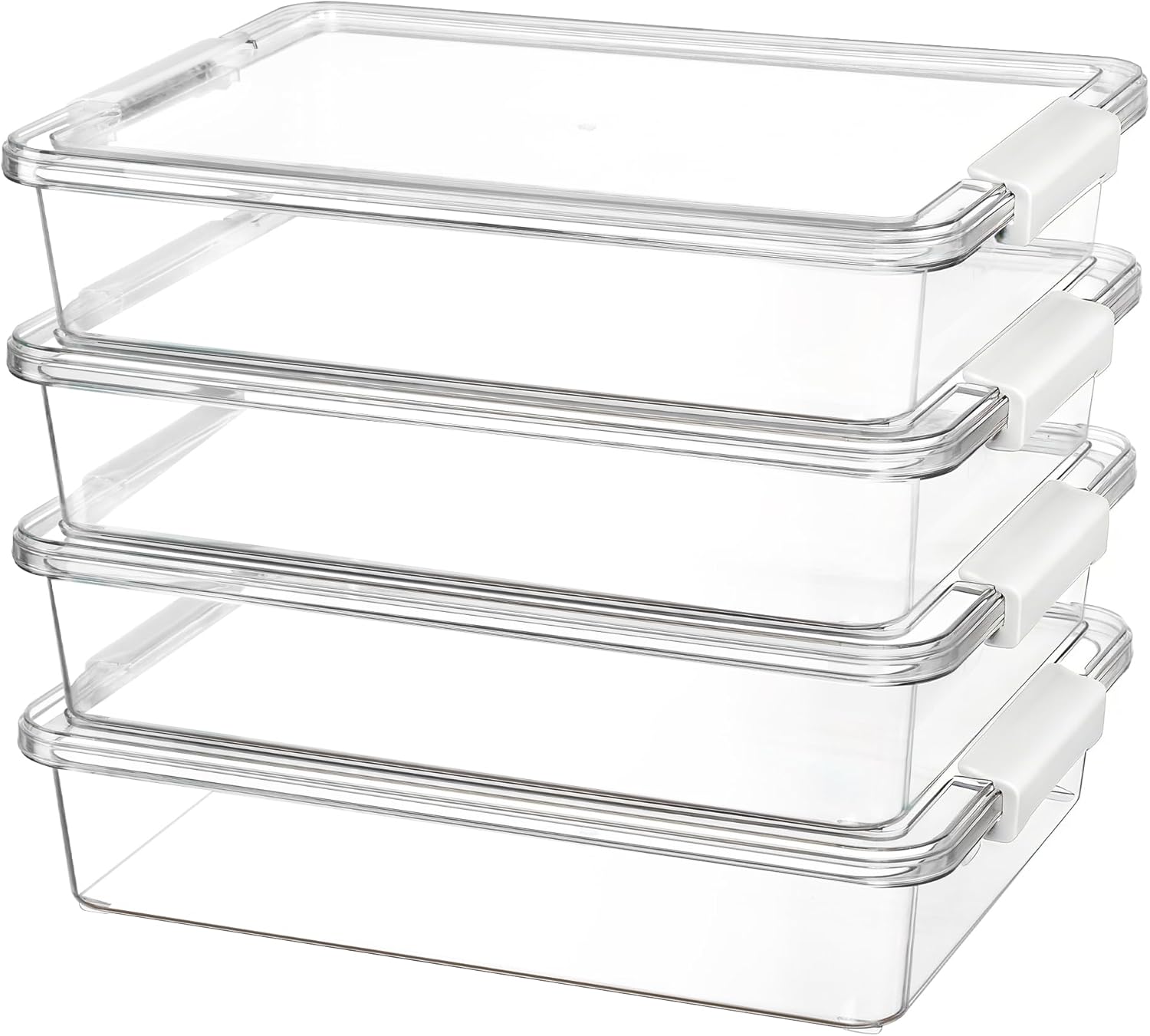 Moonval Plastic Storage Bins, Clear Stackable Containers with Lids for Crafts & Home Storage
