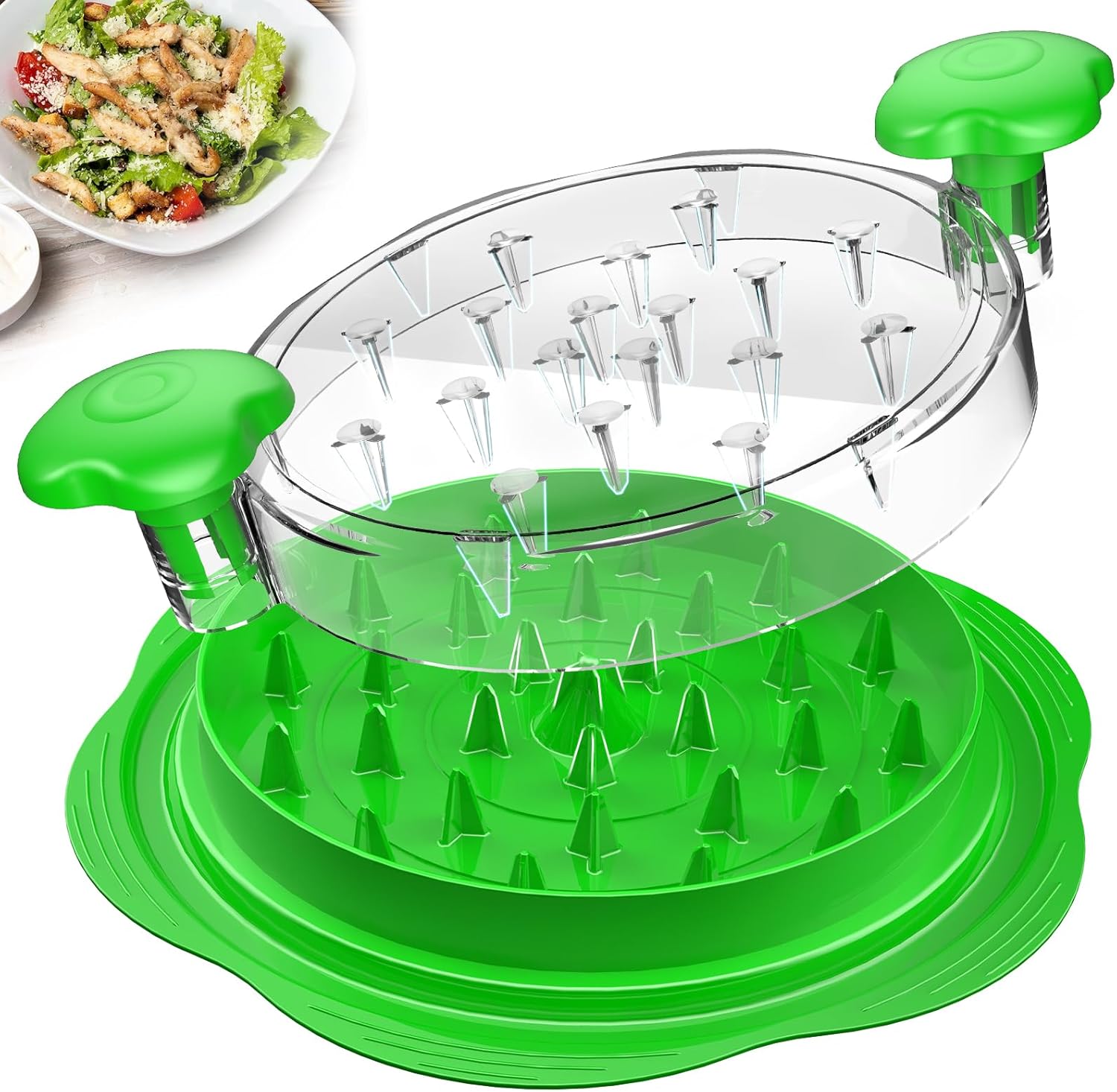 Moonval Chicken Shredder Tool, Large Twist Meat Shredder with Brush & Fork for Chicken, Pork & Beef