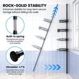 Moonval Corner Shower Caddy, 4-Tier Adjustable Rustproof Tension Pole Organizer, No-Drill Bathroom Shelf