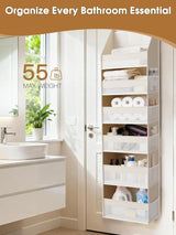 Moonval Over-the-Door Organizer, 6-Shelf Hanging Storage with 13 Mesh Pockets