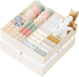 Moonval Drawer Organizer Set, 10-Pack Foldable Clothes Storage Bins for Underwear, Socks & Baby Clothes