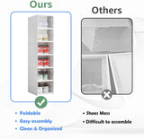 Moonval X-Large Shoe Storage Boxes, 6-Pack Stackable Foldable Organizer with Clear Doors