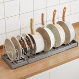 Moonval Pots & Pans Organizer, Expandable Lid & Cookware Rack with 9 Adjustable Dividers