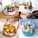 Moonval 360° Rotating Organizer Tray, Space-Saving Lazy Susan for Pantry and Fridge