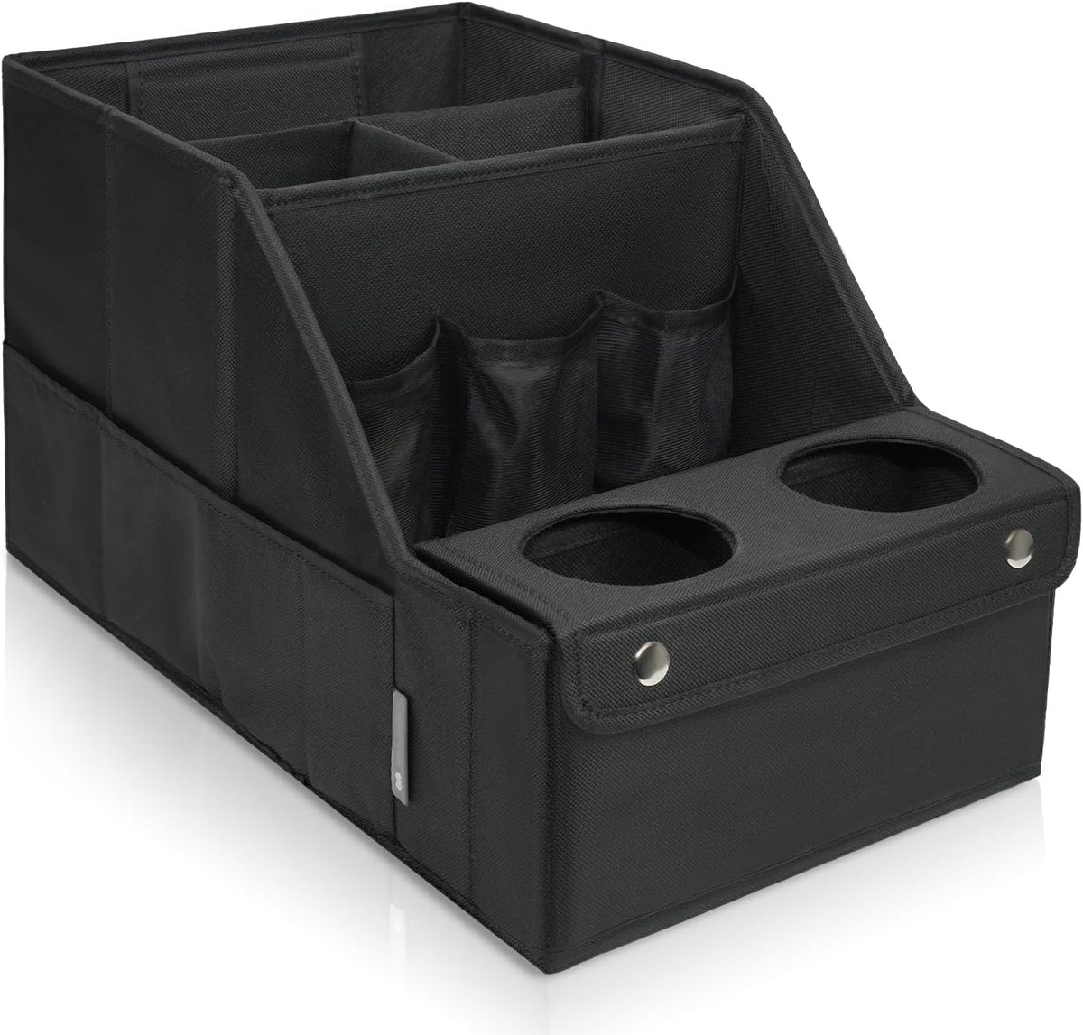 Moonval Car Seat Organizer, Front Seat Storage with 11 Compartments, 2 Cup Holders & Waterproof Oxford Fabric